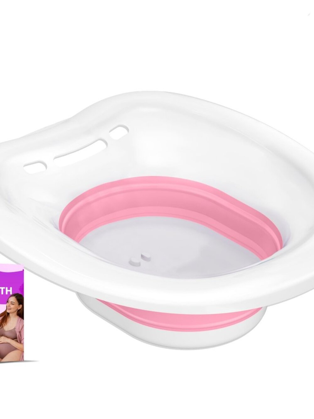 Foldable White Pink Sitz Bath